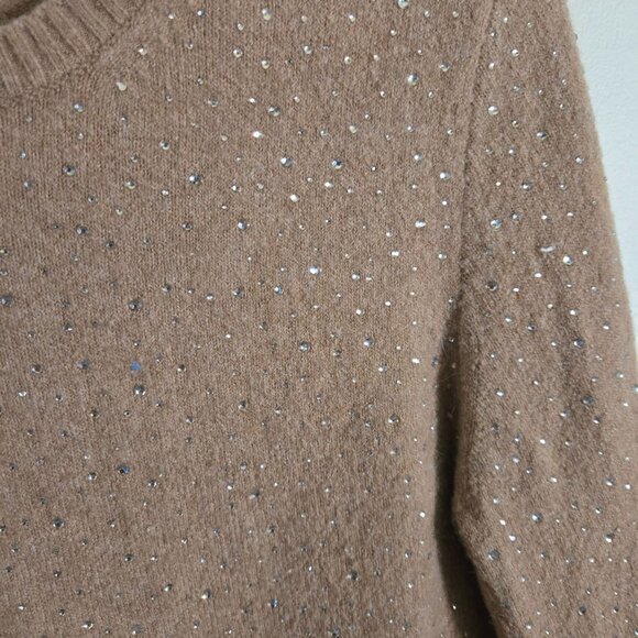 J.Crew Gemstone Super Soft Yarn Crewneck Sweater Heather Acorn Alpaca Size M - Picture 4 of 6